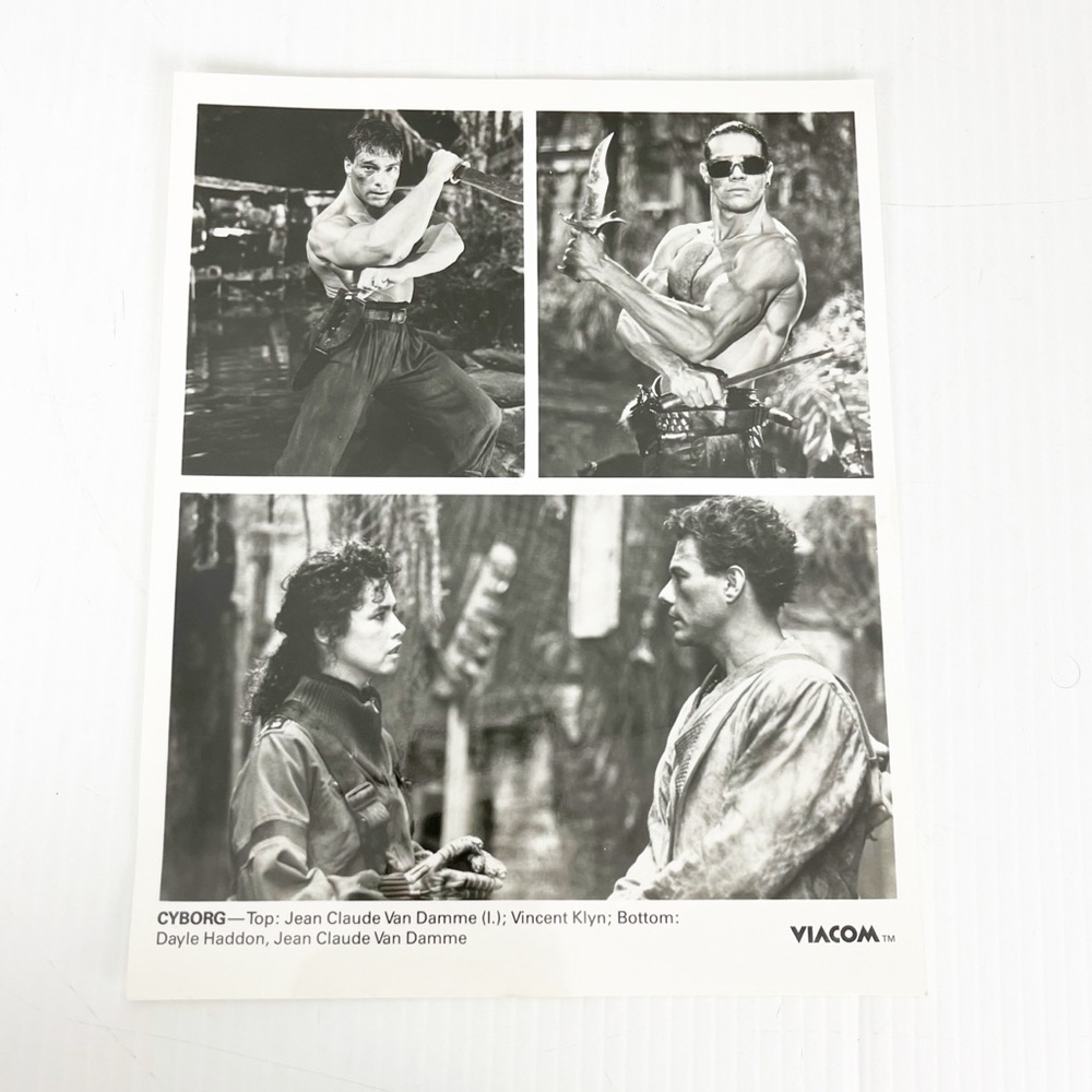 Vintage Viacom Cyborg Jean Claude Van Damme Black White Lobby Card Photo Stills